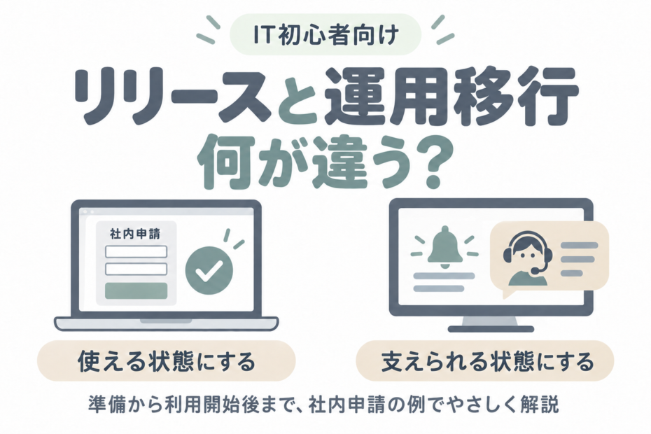 リリースと運用移行の違いを、使える状態と支えられる状態で解説