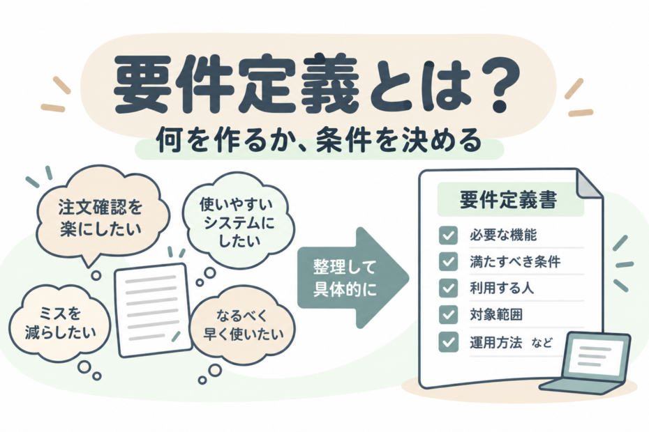 要望を整理して要件定義書にまとめる流れ
