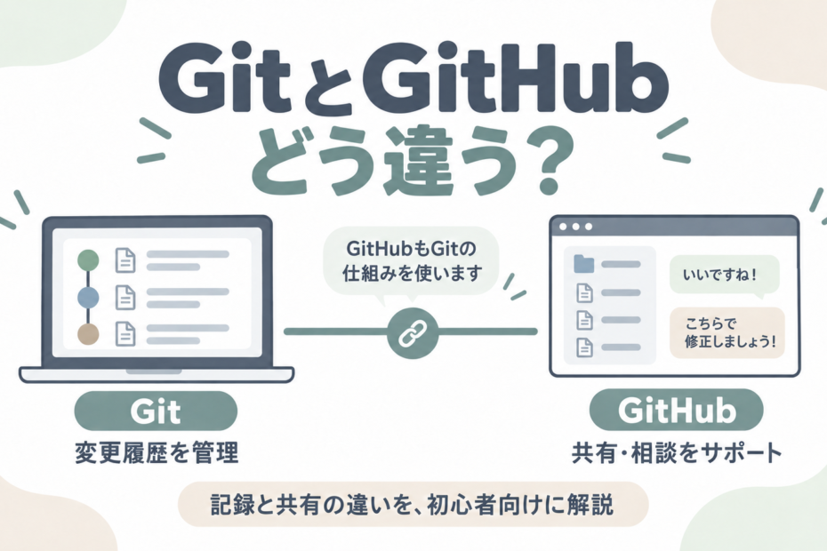 GitとGitHubの違いを初心者向けに解説