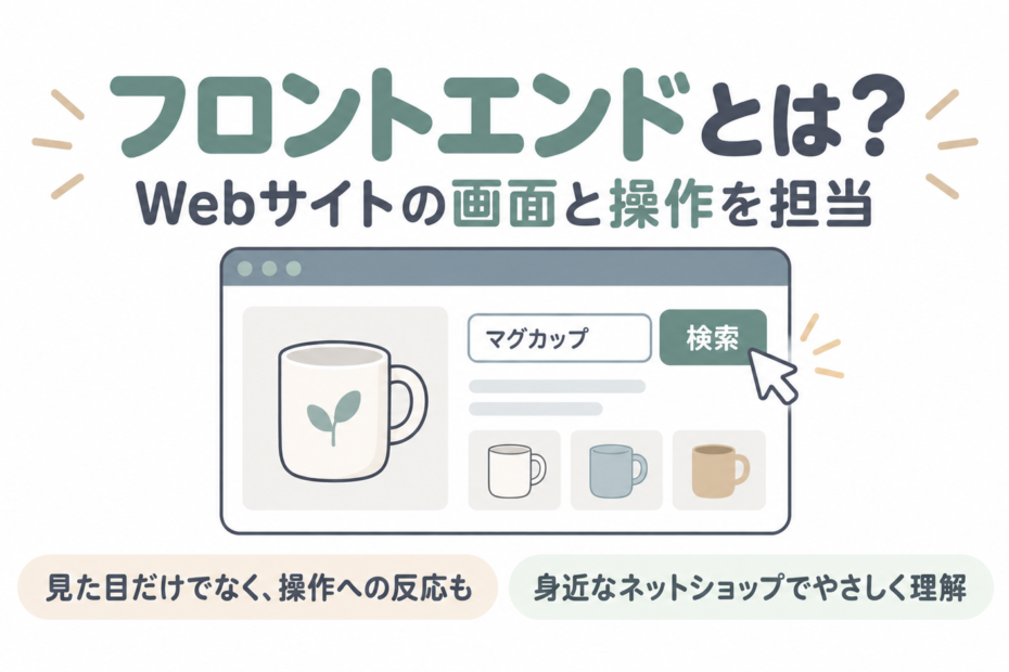 Webサイトの画面と操作を担当するフロントエンドのイメージ